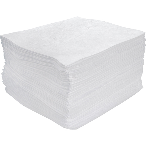 Feuilles absorbantes souffl&eacute;es de premi&egrave;re qualit&eacute;, Huile seulement, 15" x 17", 30 gal. d'absorption FMT Sales Ltd