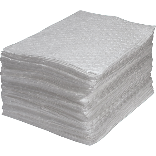 Premium Fine Fiber Sorbent Pads, Oil Only, 15" x 17", 25 gal. Absorbancy FMT Sales Ltd