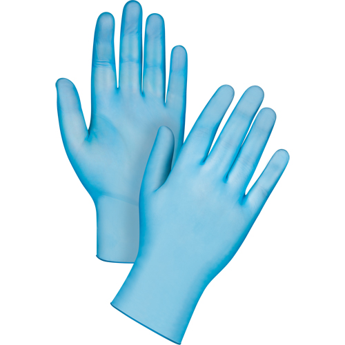 Gants jetables de calibre m&eacute;dical, Petit, Vinyle, 4,5 mils, Sans poudre, Bleu, Classe 2 FMT Sales Ltd