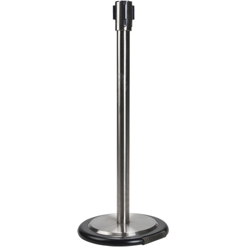 Poteau r&eacute;cepteur pour barri&egrave;res sur pieds pour le contr&ocirc;le des foules avec roues, Hauteur de 35", Acier inoxydable FMT Sales Ltd