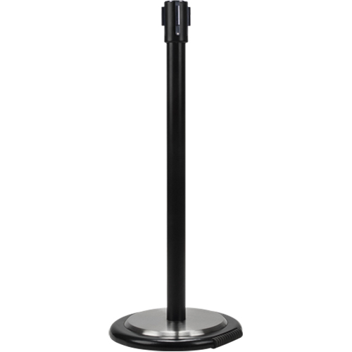 Poteau r&eacute;cepteur pour barri&egrave;res sur pieds pour le contr&ocirc;le des foules avec roues, Hauteur de 35", Noir FMT Sales Ltd