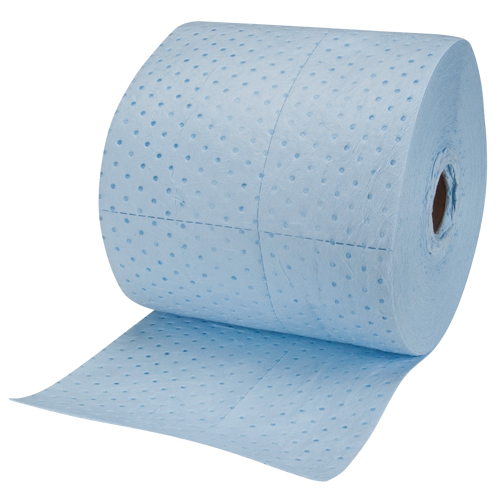 Rouleaux absorbants li&eacute;s bleus de premi&egrave;re qualit&eacute;, L&eacute;ger, 150' lo x 15" la, Absorption 20 gal. FMT Sales Ltd