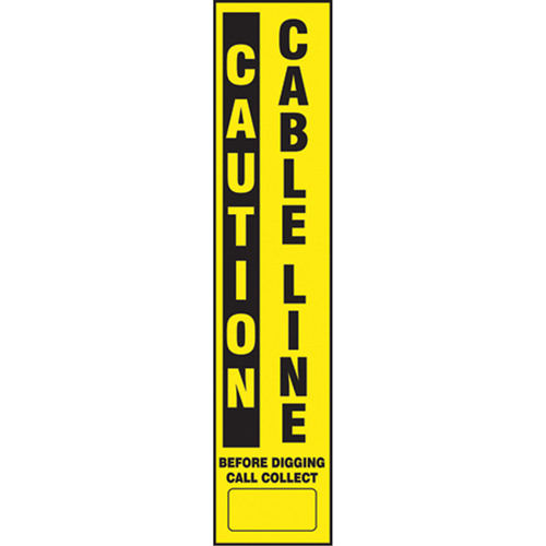 Flexible Marker Stake Decals - Caution Cable Line FMT Sales Ltd