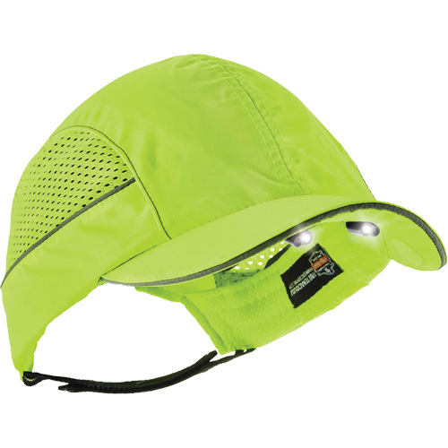Casquette &agrave; bord court avec &eacute;clairage DEL Skullerz 8960, Vert lime haute visibilit&eacute; FMT Sales Ltd