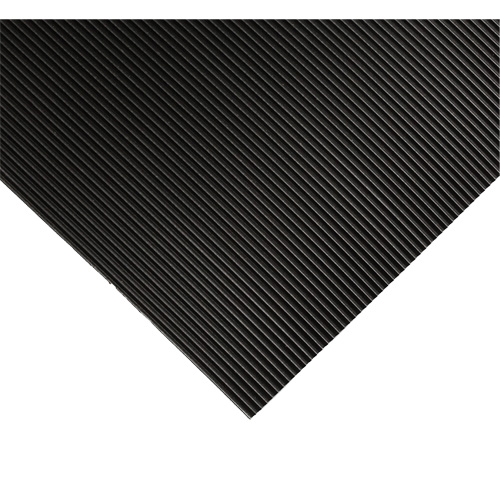 Corrugated Switchboard Matting No.702, 2' W x 3' L, 1/4" Thickness, Black, PVC FMT Sales Ltd