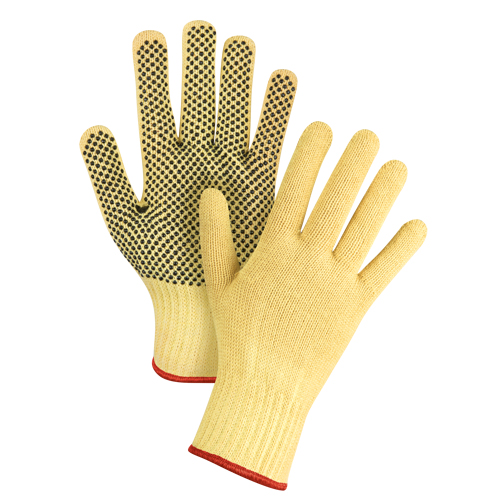 Gants tricot&eacute;s sans couture &agrave; pois, Taille Petit/7, Calibre 7, Rev&ecirc;tement PVC, Enveloppe en Kevlar, ASTM ANSI niveau A2/EN 388 niveau 3 FMT Sales Ltd