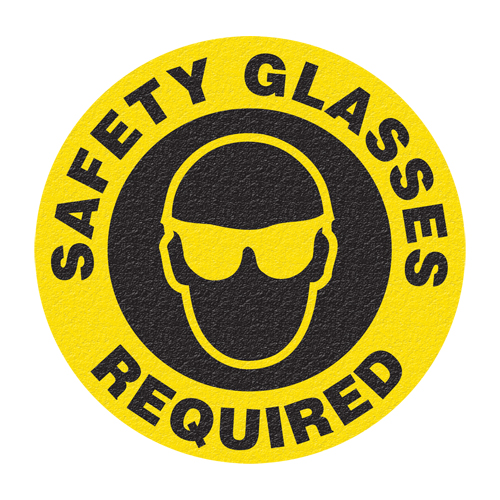 Panneau de signalisation au sol  Safety Glasses , Adh&eacute;sif, Anglais avec pictogramme FMT Sales Ltd