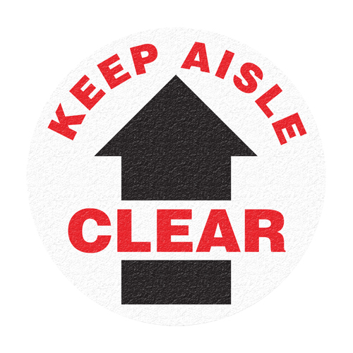 "Keep Aisle Clear" Floor Sign, Adhesive, English with Pictogram FMT Sales Ltd