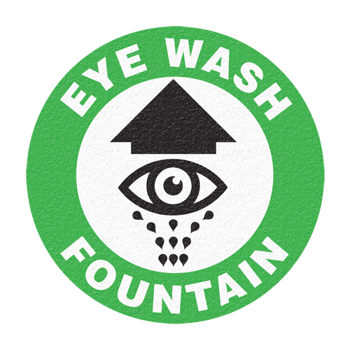 "Eye Wash Fountain" Floor Sign, Adhesive, English with Pictogram FMT Sales Ltd