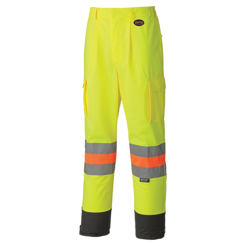 6009 Pantalon de s&eacute;curit&eacute; routi&egrave;re respirant, Polyester, T-petit, Jaune lime haute visibilit&eacute; FMT Sales Ltd