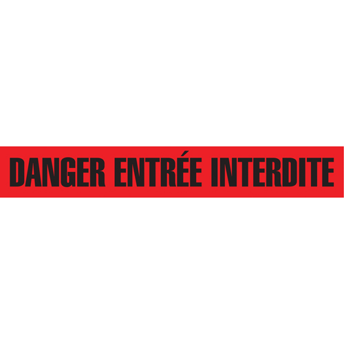 Barricade Tape, French, 3" W x 1000' L, 3 mils, Black on Red FMT Sales Ltd