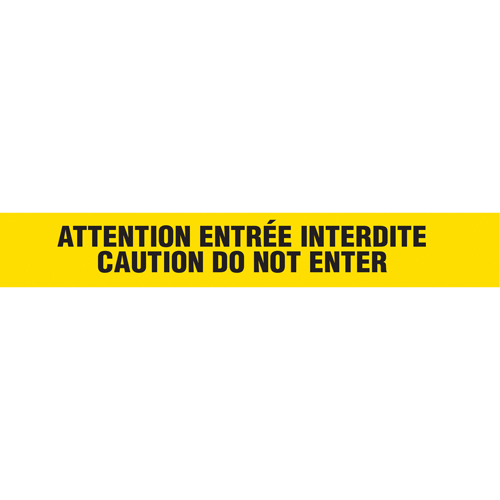 Barricade Tape, Bilingual, 3" W x 1000' L, 3 mils, Black on Yellow FMT Sales Ltd