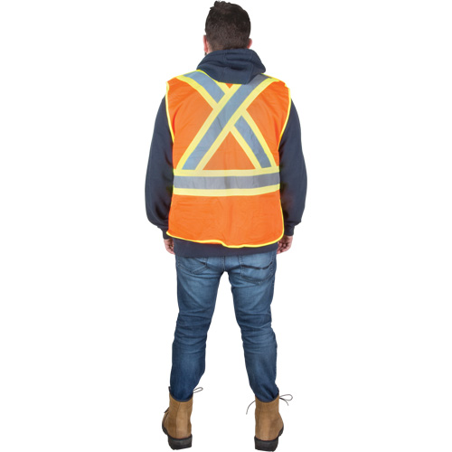Flame-Resistant Surveyor Vest, High Visibility Orange, Medium, Polyester FMT Sales Ltd