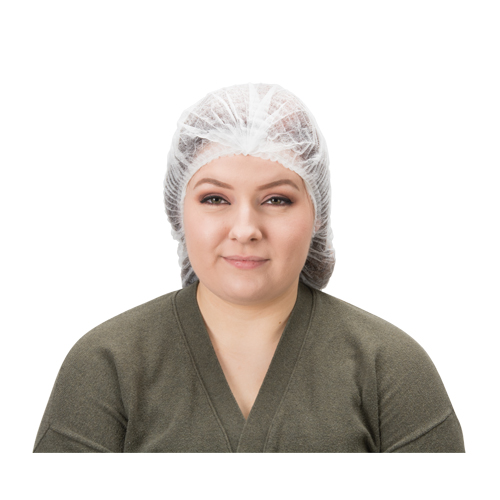 Bonnet bouffant pliss&eacute;, Polypropyl&egrave;ne, 24", Blanc FMT Sales Ltd