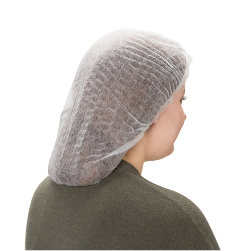 Bonnet bouffant pliss&eacute;, Polypropyl&egrave;ne, 24", Blanc FMT Sales Ltd