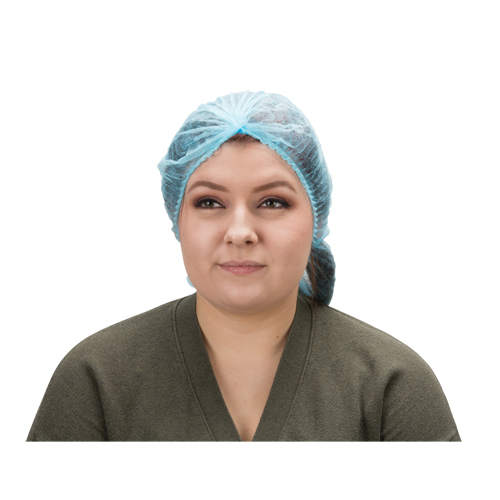 Pleated Bouffant Cap, Polypropylene, 21", Blue FMT Sales Ltd