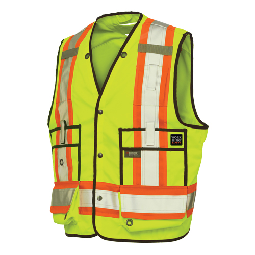 Veste de s&eacute;curit&eacute; pour arpenteur, Jaune lime haute visibilit&eacute;, T-Grand, Polyester FMT Sales Ltd