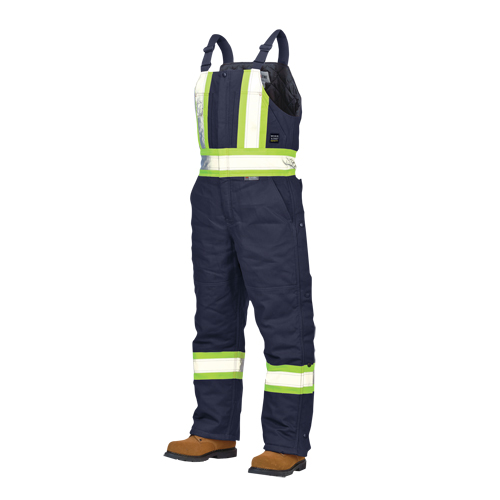 Duck Lined Safety Overalls, Cotton, Large, Navy Blue FMT Sales Ltd