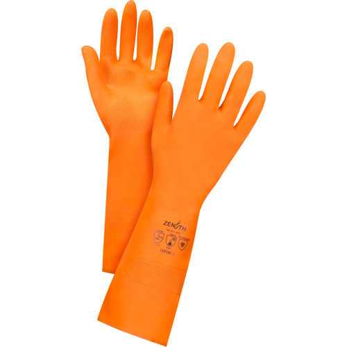 Gants orange r&eacute;sistants aux produits chimiques, Taille 7, 13" lo, Latex, Doublure en Ouat&eacute;e, 28 mils FMT Sales Ltd