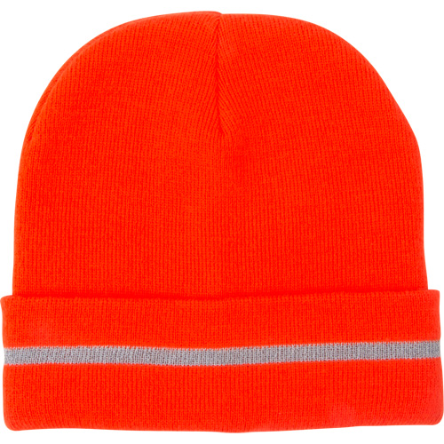 Bonnet en tricot haute visibilit&eacute; avec bande r&eacute;fl&eacute;chissante, Orange haute visibilit&eacute;, Acrylique FMT Sales Ltd
