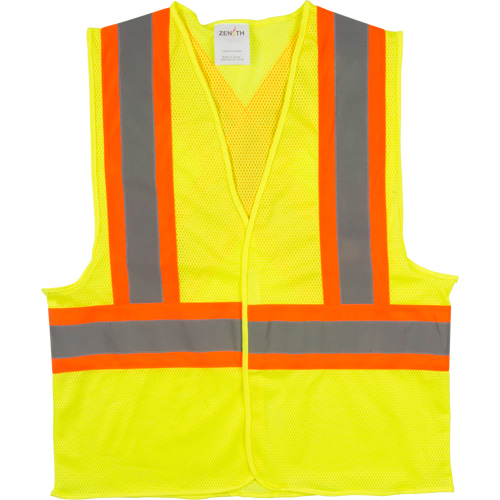 Traffic Safety Vest, High Visibility Lime-Yellow, Medium, Polyester FMT Sales Ltd