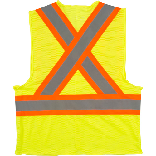 Traffic Safety Vest, High Visibility Lime-Yellow, Medium, Polyester FMT Sales Ltd