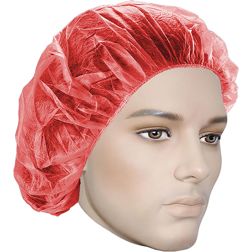 Bouffant Caps, Polypropylene, 21", Red FMT Sales Ltd