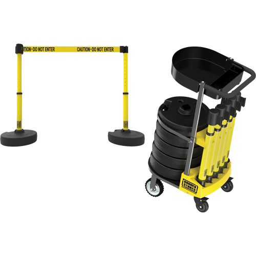 Chariot de transport avec plateau pour barri&egrave;re PLUS, 75' lo, M&eacute;tal, Jaune FMT Sales Ltd
