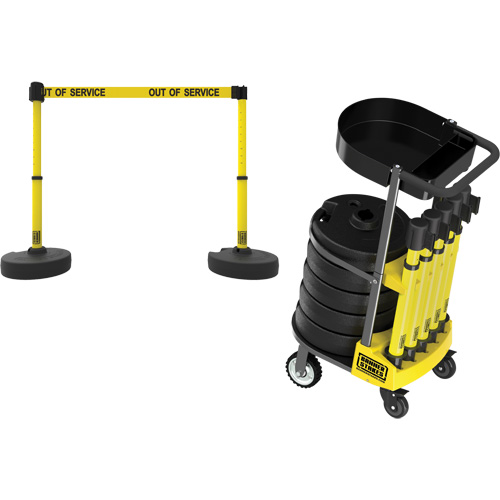 Chariot de transport avec plateau pour barri&egrave;re PLUS, 75' lo, M&eacute;tal, Jaune FMT Sales Ltd