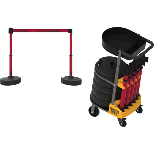 Chariot de transport avec plateau pour barri&egrave;re PLUS, 75' lo, M&eacute;tal, Jaune FMT Sales Ltd