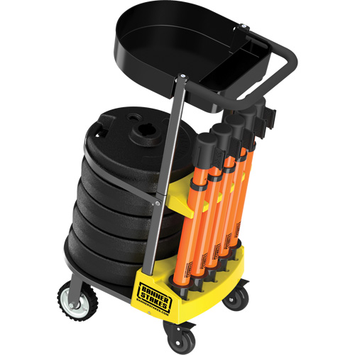 PLUS Barrier Post Cart Kit with Tray, 75' L, Metal, Orange FMT Sales Ltd
