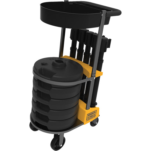 Chariot de transport avec plateau pour barri&egrave;re PLUS, 75' lo, M&eacute;tal, Noir FMT Sales Ltd