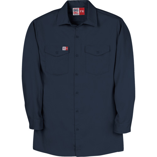 Chemise de travail de protection contre l'arc &eacute;lectrique, Moyen (grande taille), Bleu marin FMT Sales Ltd
