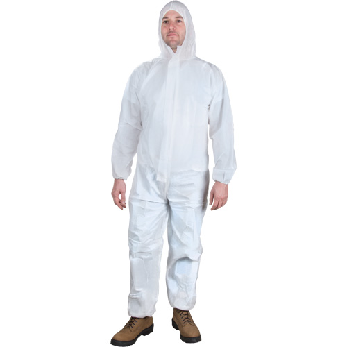 Hooded Coveralls, Medium, White, Microporous FMT Sales Ltd