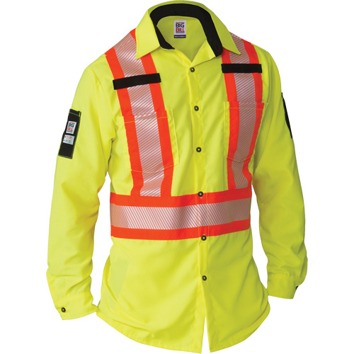 Chemise &agrave; manches longues haute visibilit&eacute; ind&eacute;chirable, Polyester, Petit, Jaune lime haute visibilit&eacute; FMT Sales Ltd