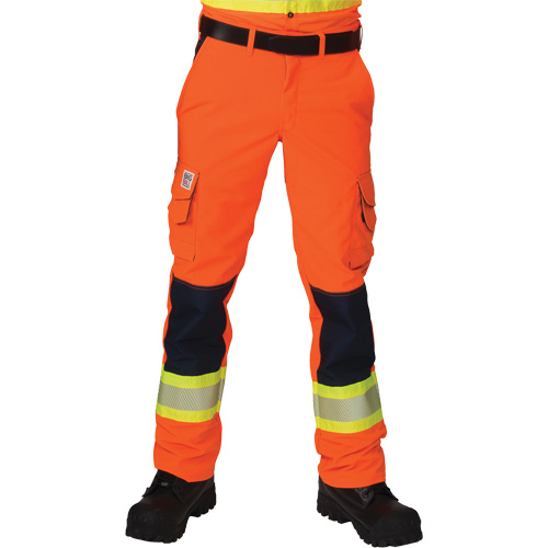 Pantalons cargo haute visibilit&eacute; antid&eacute;chirure, Polyester, 28, Orange haute visibilit&eacute; FMT Sales Ltd