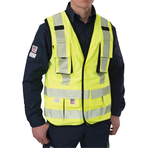 Veste antid&eacute;chirure pour arpenteur, Jaune lime haute visibilit&eacute;, Petit, Polyester FMT Sales Ltd