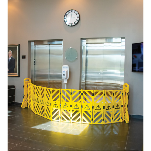 Portable Mobile Barrier, 40" H x 13' L, Yellow FMT Sales Ltd