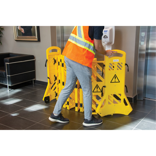 Portable Mobile Barrier, 40" H x 13' L, Yellow FMT Sales Ltd