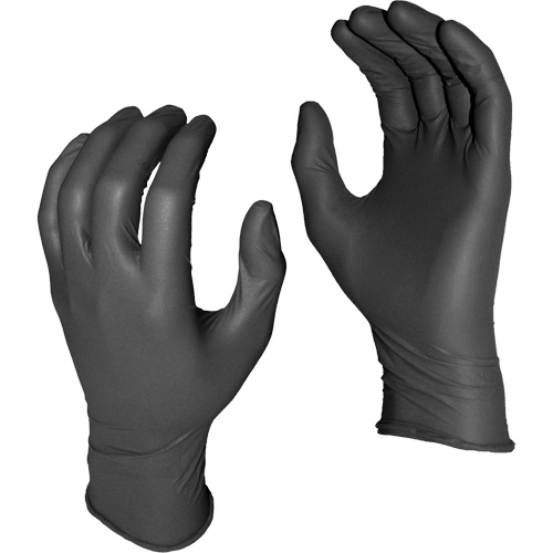 Gants jetables Grease Monkey, Moyen, Nitrile, 5 mils, Sans poudre, Noir FMT Sales Ltd