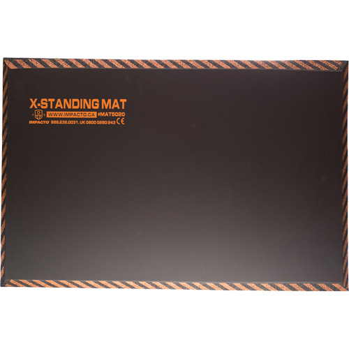 Tapis anti-fatigue pour travail debout, Lisse, 16" x 28" x 1", Noir, Caoutchouc FMT Sales Ltd
