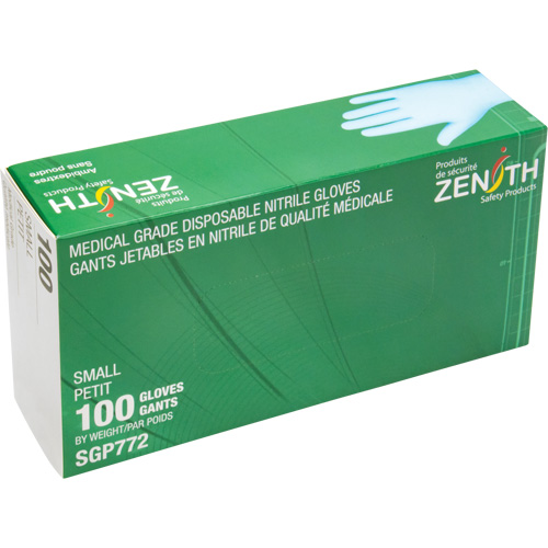 Puncture-Resistant Medical-Grade Disposable Gloves, Small, Nitrile, 4.5-mil, Powder-Free, Blue, Class 2 FMT Sales Ltd