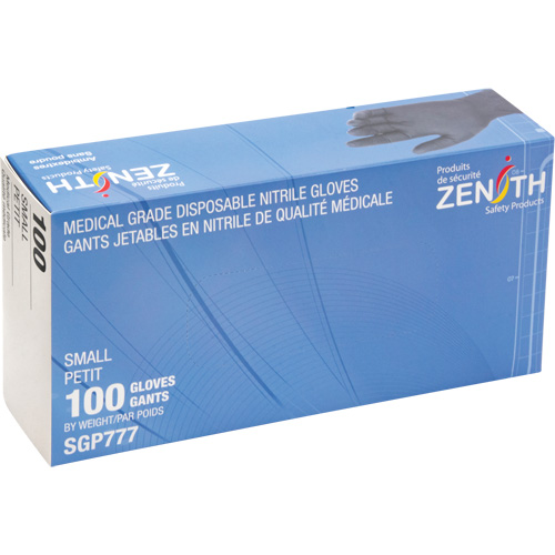 Gants jetables de calibre m&eacute;dical r&eacute;sistants &agrave; la perforation, Petit, Nitrile, 5 mils, Sans poudre, Noir, Classe 2 FMT Sales Ltd
