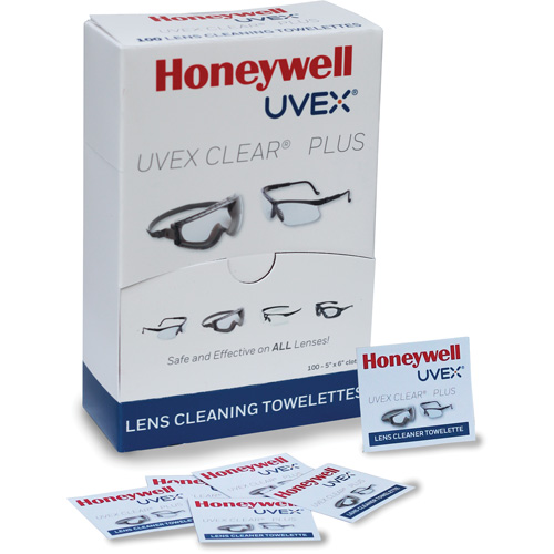 Uvex&reg; Clear&reg; Plus Towelettes, 5.25" x 8", Pack Of 100 FMT Sales Ltd