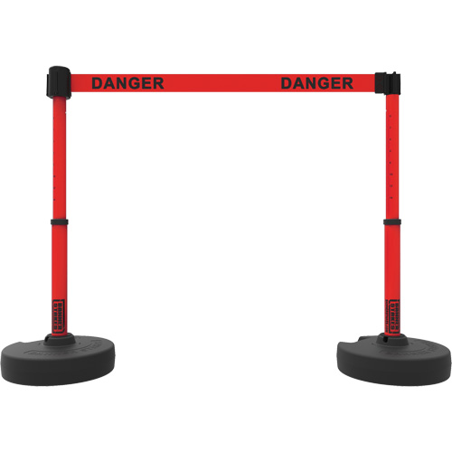 Plus Barrier Post Set, Plastic, 42" H, Red Tape, 15' Tape Length FMT Sales Ltd