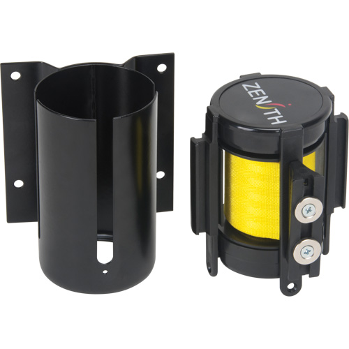 Wall Mount Barrier with Magnetic Tape, Steel, Screw Mount, 7', Yellow Tape FMT Sales Ltd