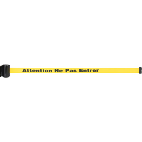 Wall Mount Barrier with Magnetic Tape, Steel, Screw Mount, 7', Yellow Tape FMT Sales Ltd