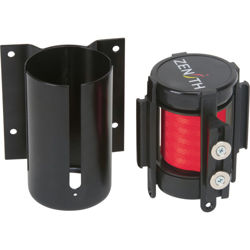 Wall Mount Barrier with Magnetic Tape, Steel, Screw Mount, 7', Red Tape FMT Sales Ltd