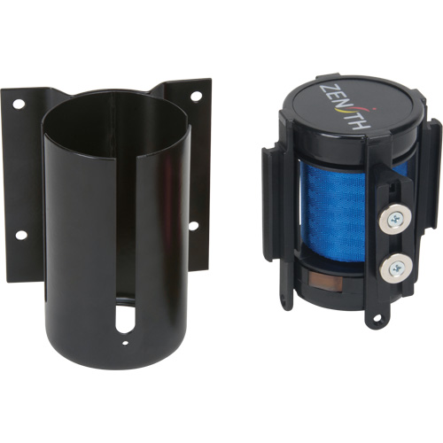 Barri&egrave;re &agrave; fixation murale avec ruban magn&eacute;tique, Acier, Fixation par vis, 7', Ruban Bleu FMT Sales Ltd