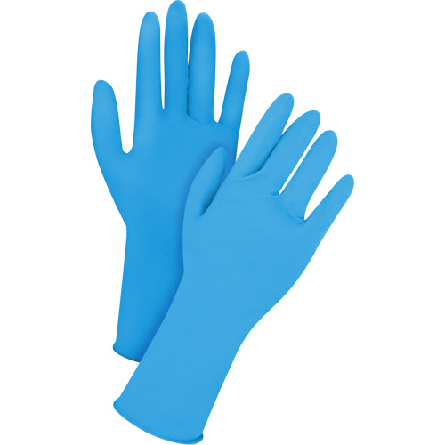 Gants jetables en latex, T-Grand, Latex, 14 mils, Sans poudre, Bleu FMT Sales Ltd